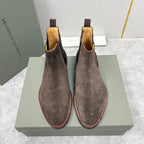 Camel Suede Plain Chelsea Boot - Men's