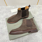 Camel Suede Plain Chelsea Boot - Men's