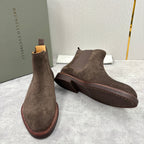 Camel Suede Plain Chelsea Boot - Men's