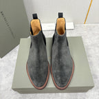 Camel Suede Plain Chelsea Boot - Men's
