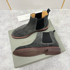 Camel Suede Plain Chelsea Boot - Men's