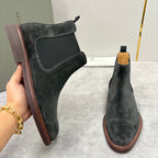 Camel Suede Plain Chelsea Boot - Men's
