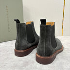 Camel Suede Plain Chelsea Boot - Men's