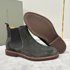 Camel Suede Plain Chelsea Boot - Men's