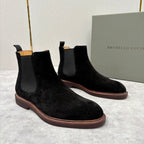 Camel Suede Plain Chelsea Boot - Men's