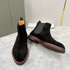 Camel Suede Plain Chelsea Boot - Men's