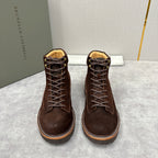 Brauner Wildleder Wander-Schnürstiefel – Herren