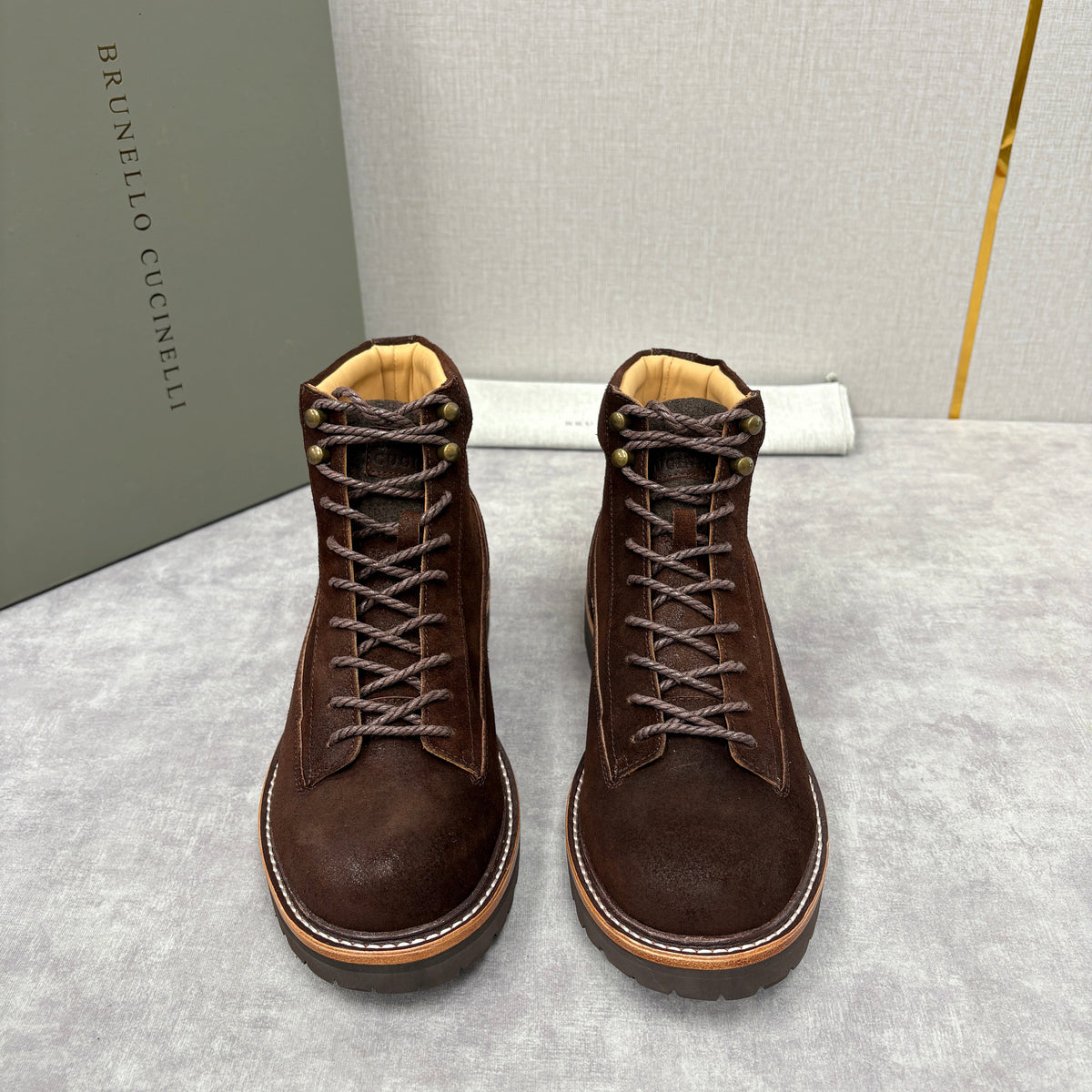Brown Suede Hiker Lace-Up Boot - Men's
