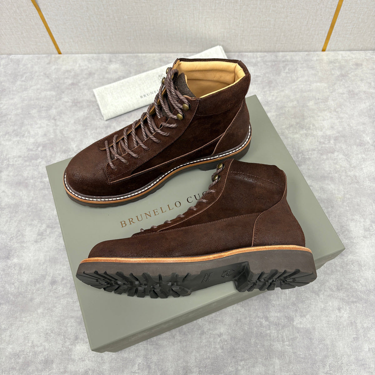 Brown Suede Hiker Lace-Up Boot - Men's