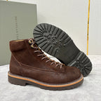 Brauner Wildleder Wander-Schnürstiefel – Herren