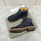 Brauner Wildleder Plain Lace-Up Boot - Herren