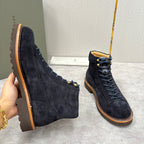 Brauner Wildleder Plain Lace-Up Boot - Herren