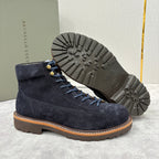 Brauner Wildleder Plain Lace-Up Boot - Herren