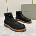 Brauner Wildleder Wander-Schnürstiefel – Herren
