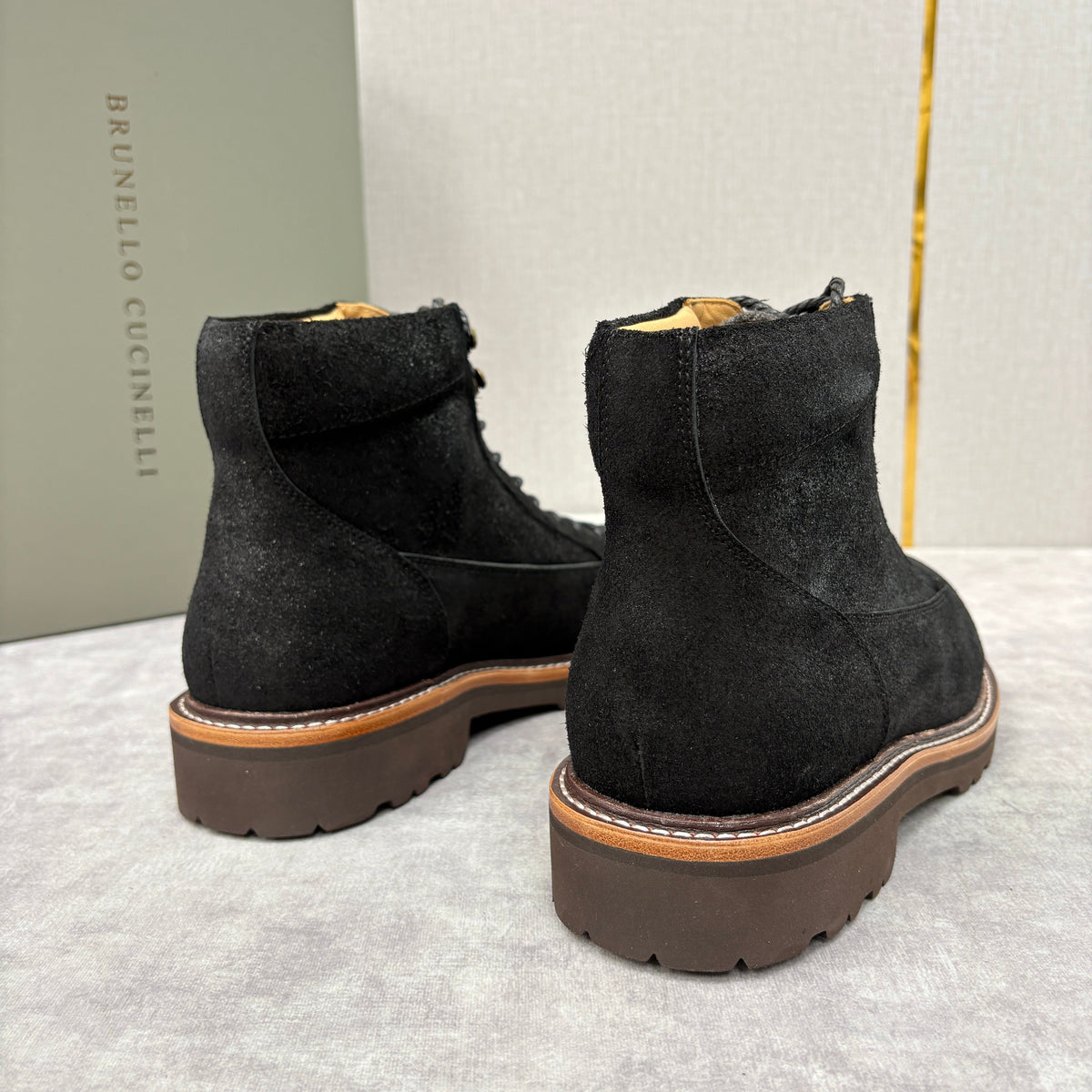 Brauner Wildleder Wander-Schnürstiefel – Herren