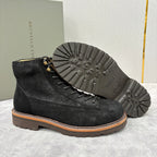 Brauner Wildleder Wander-Schnürstiefel – Herren