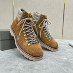 Camel Suede Lace-Up Hiking Boot - Men's