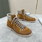 Camel Suede Lace-Up Hiking Boot - Men's