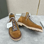 Camel Suede Lace-Up Hiking Boot - Men's