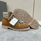 Camel Suede Lace-Up Hiking Boot - Men's