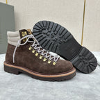 Camel Suede Lace-Up Hiking Boot - Men's