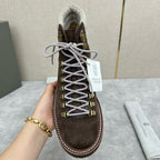 Camel Suede Lace-Up Hiking Boot - Men's