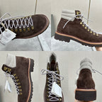Camel Suede Lace-Up Hiking Boot - Men's