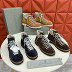 Camel Suede Lace-Up Hiking Boot - Men's