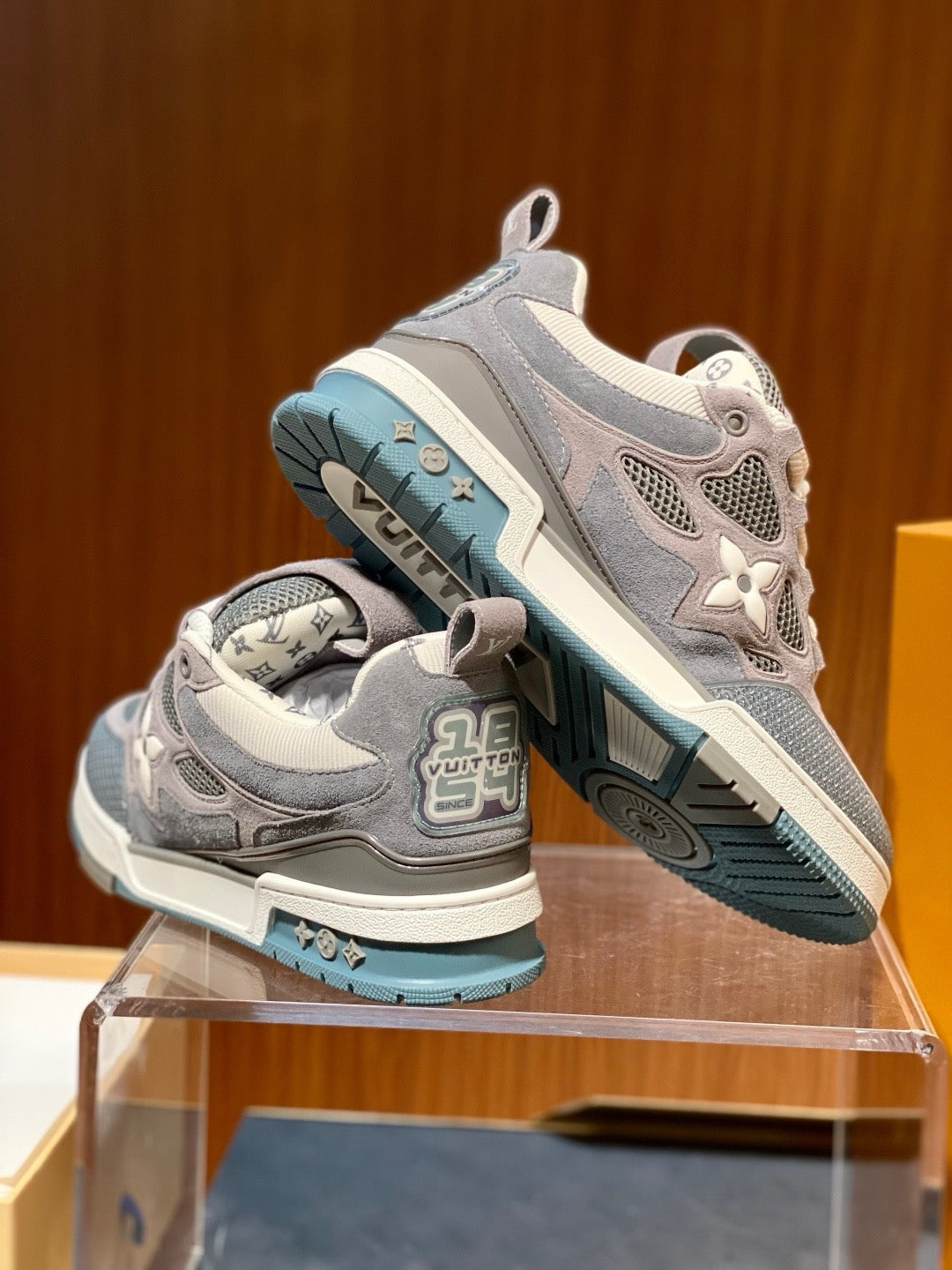 Grey Mesh Print Runner - Men's