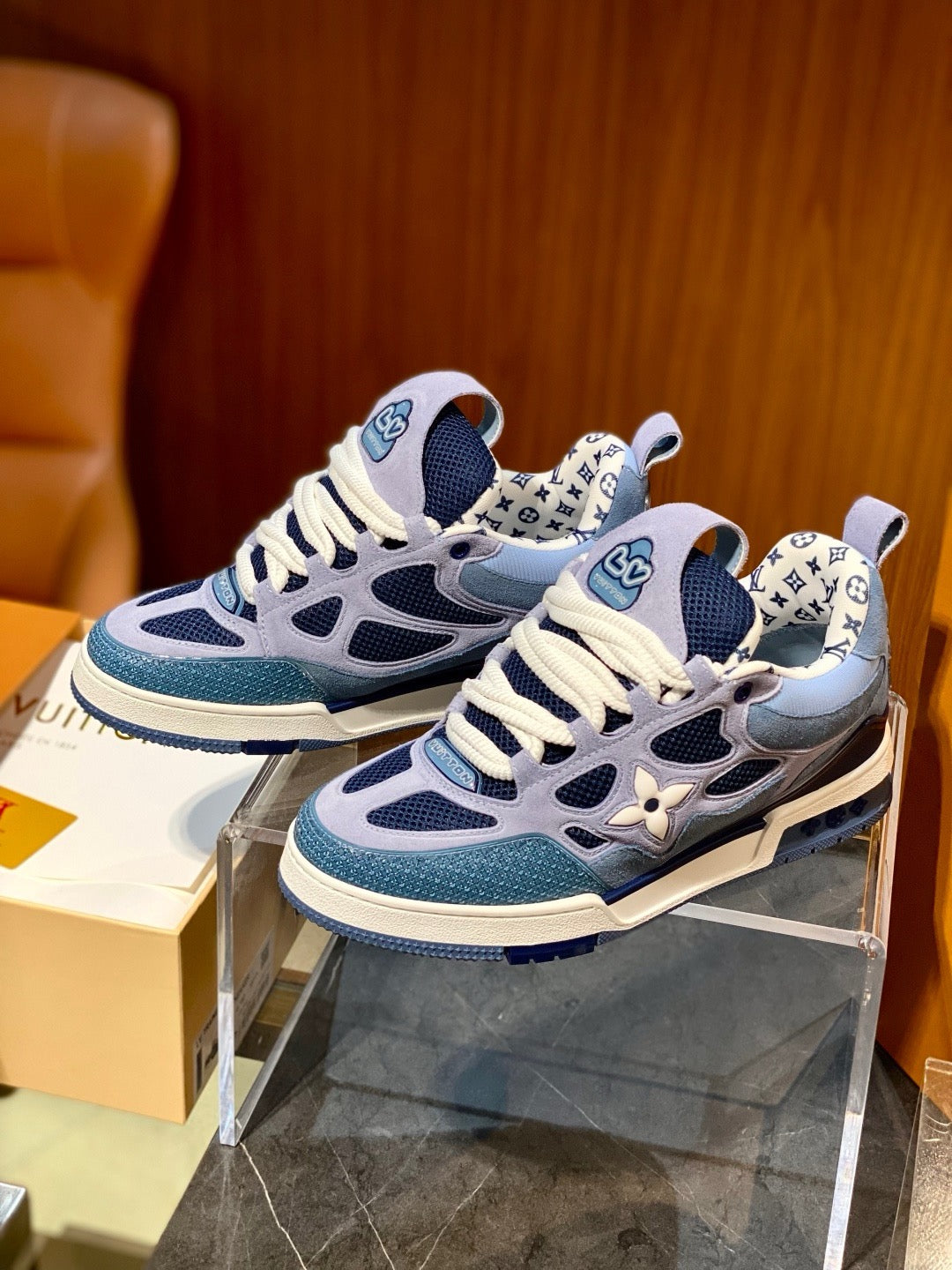 Grey Mesh Print Runner - Men's