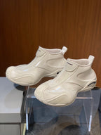 Cream Leather Moulded Ankle Boot - Men's
