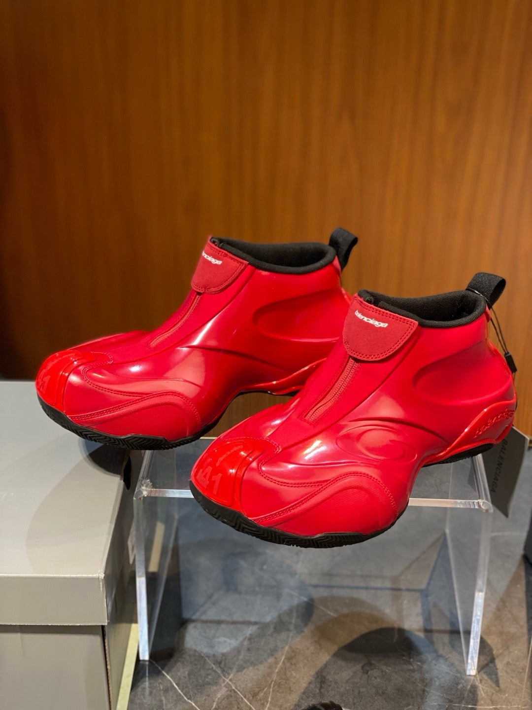 Red Patent Chunky Sole Chelsea Boot - Men's