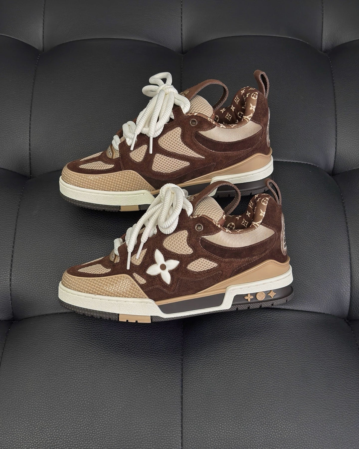 Brown Leather Monogram Chunky - Men's