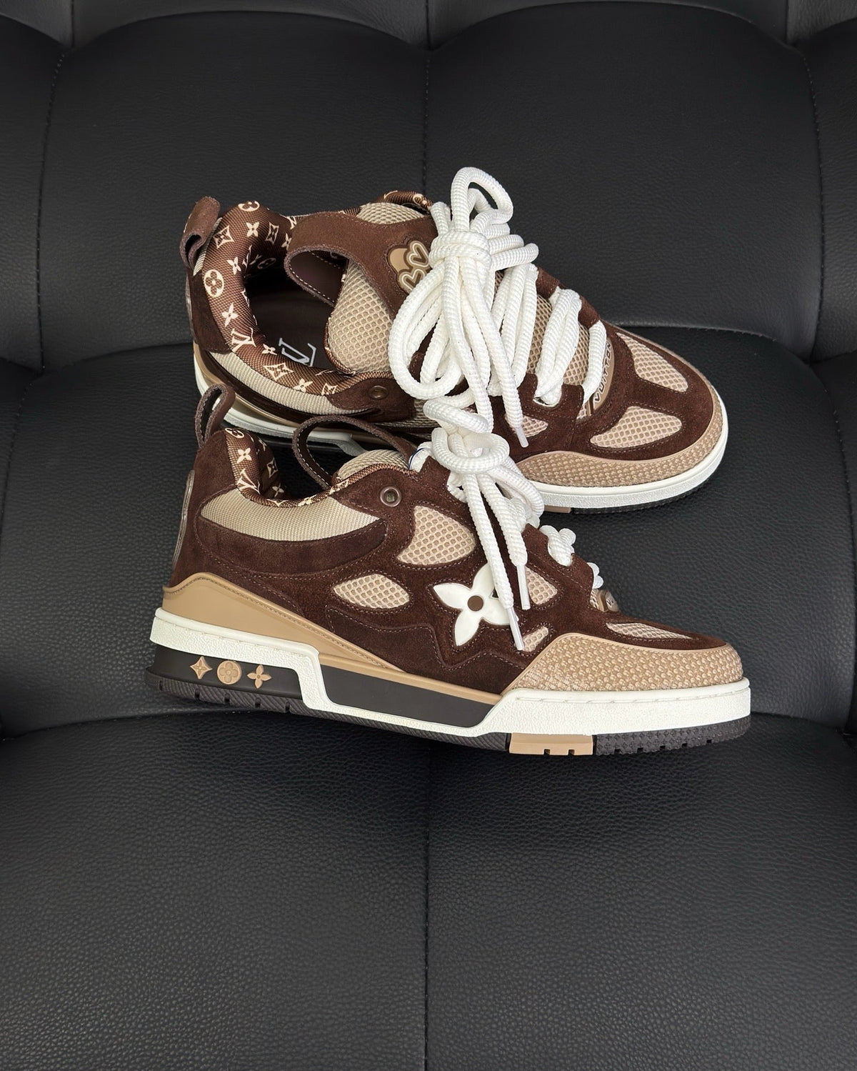 Brown Leather Monogram Chunky - Men's