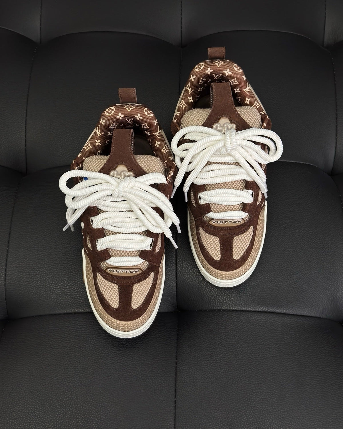 Brown Leather Monogram Chunky - Men's