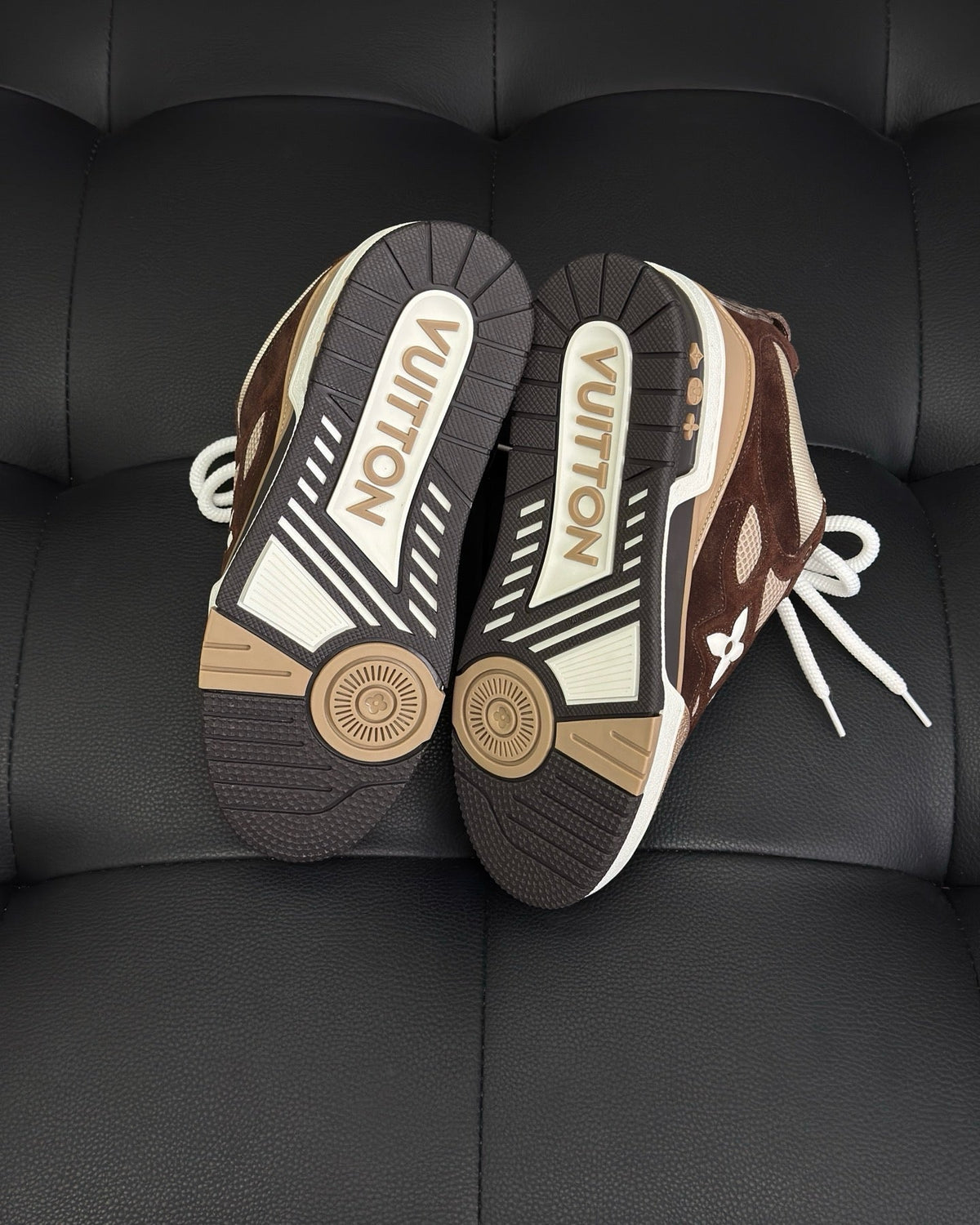 Brown Leather Monogram Chunky - Men's