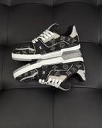 White Leather Monogram Low-Top - Men's