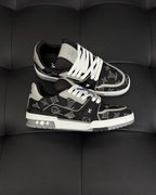 White Leather Monogram Low-Top - Men's