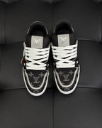 White Leather Monogram Low-Top - Men's