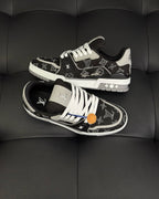White Leather Monogram Low-Top - Men's