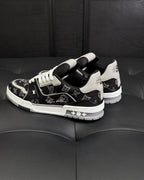 White Leather Monogram Low-Top - Men's