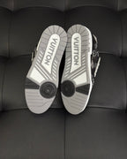 White Leather Monogram Low-Top - Men's