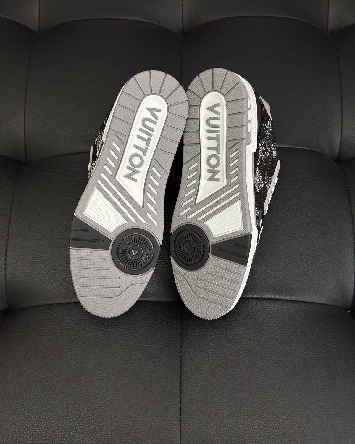 White Leather Monogram Low-Top - Men's