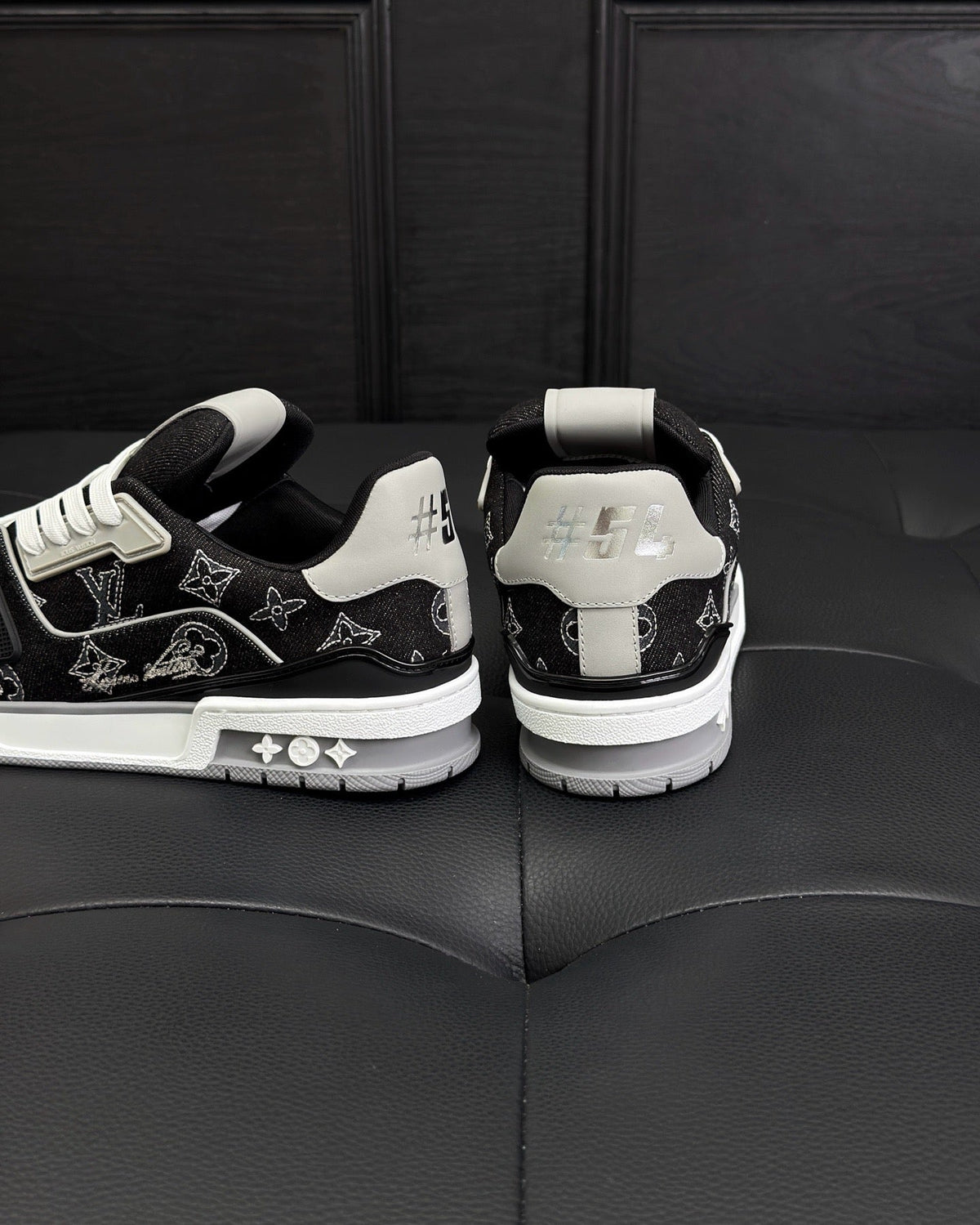 White Leather Monogram Low-Top - Men's