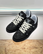 Brown Leather Monogram Low-Top - Men's
