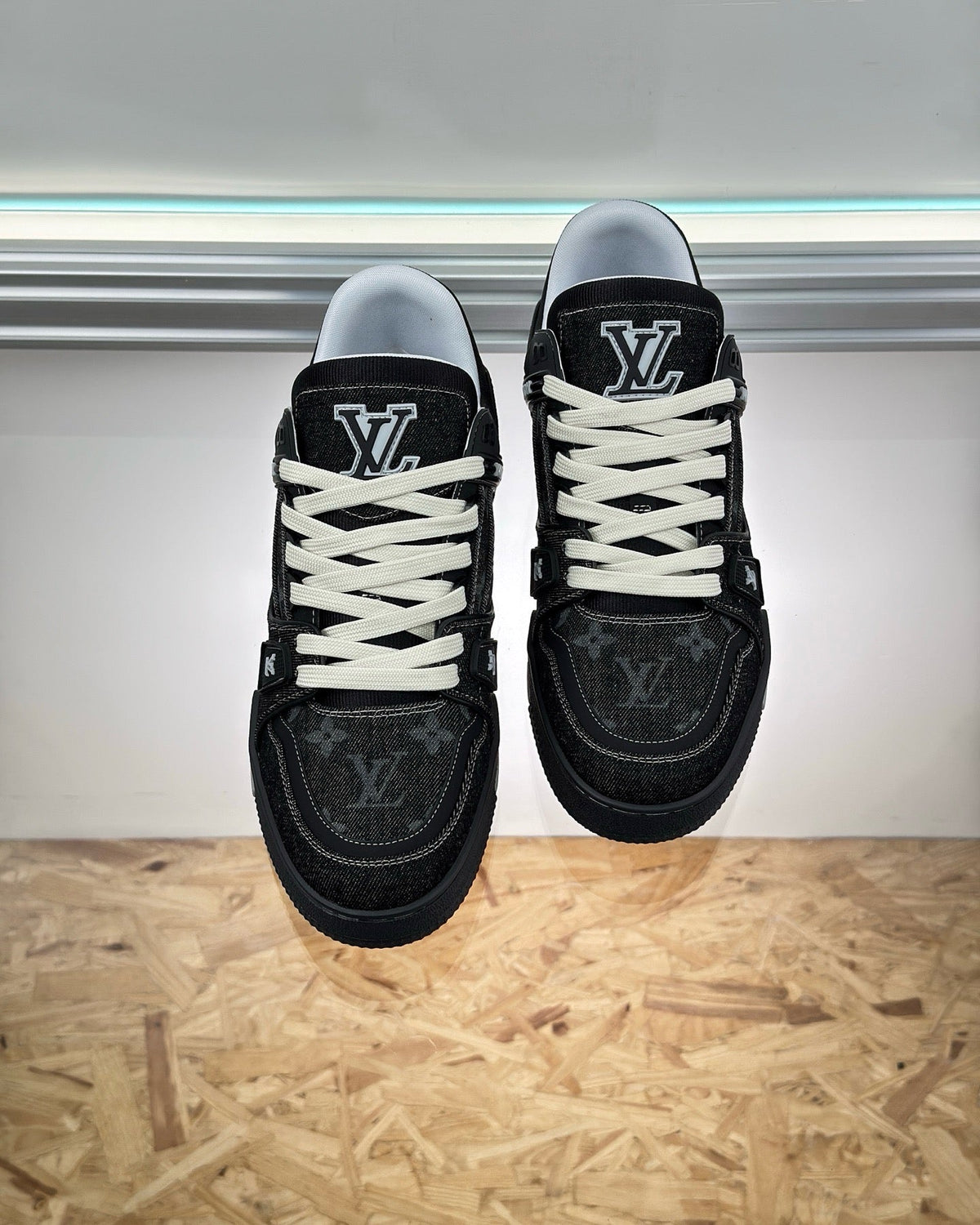 Brown Leather Monogram Low-Top - Men's