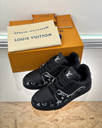 White Leather Graphic Print Low-Top - Men's