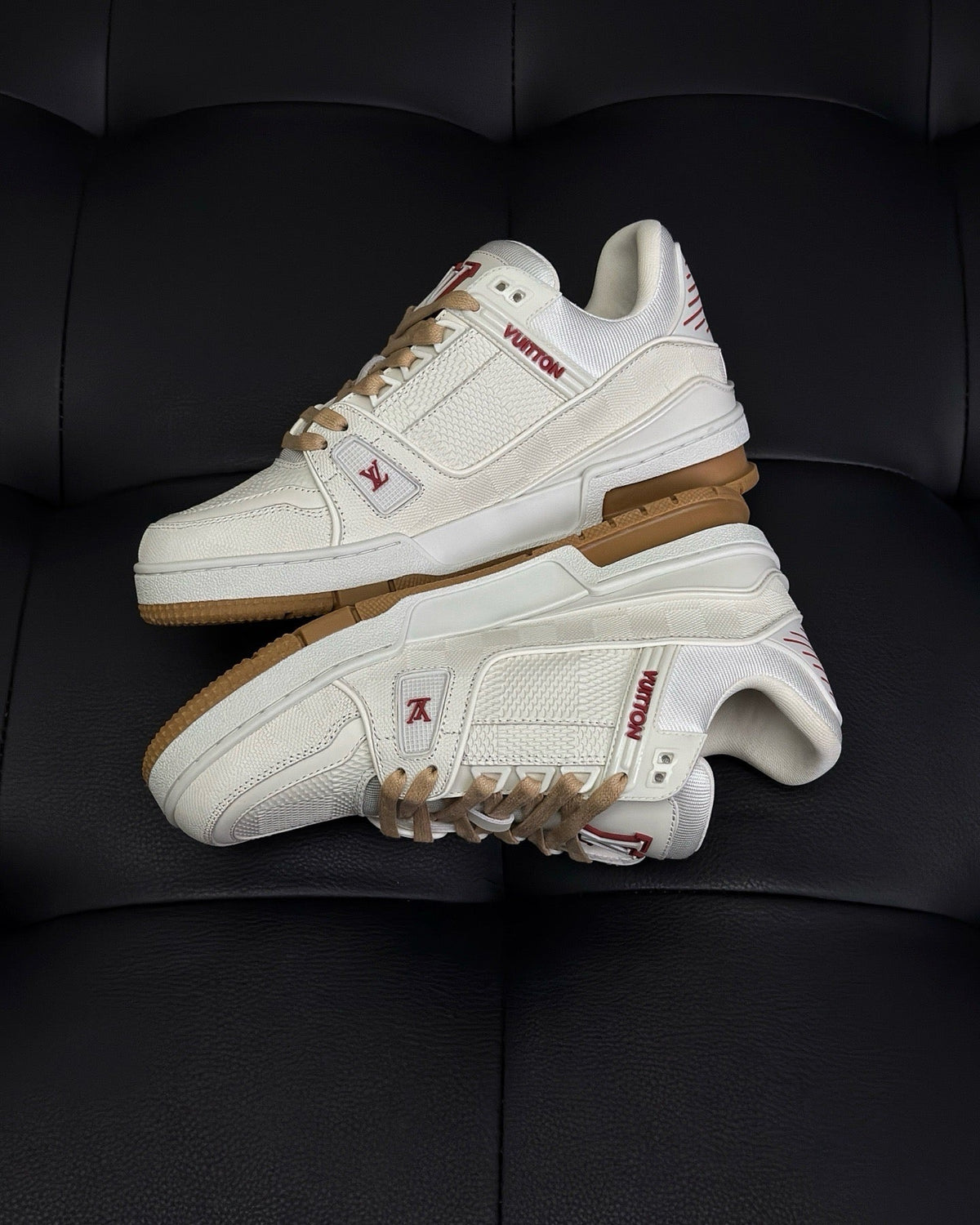 White Leather Logo Chunky - Men's