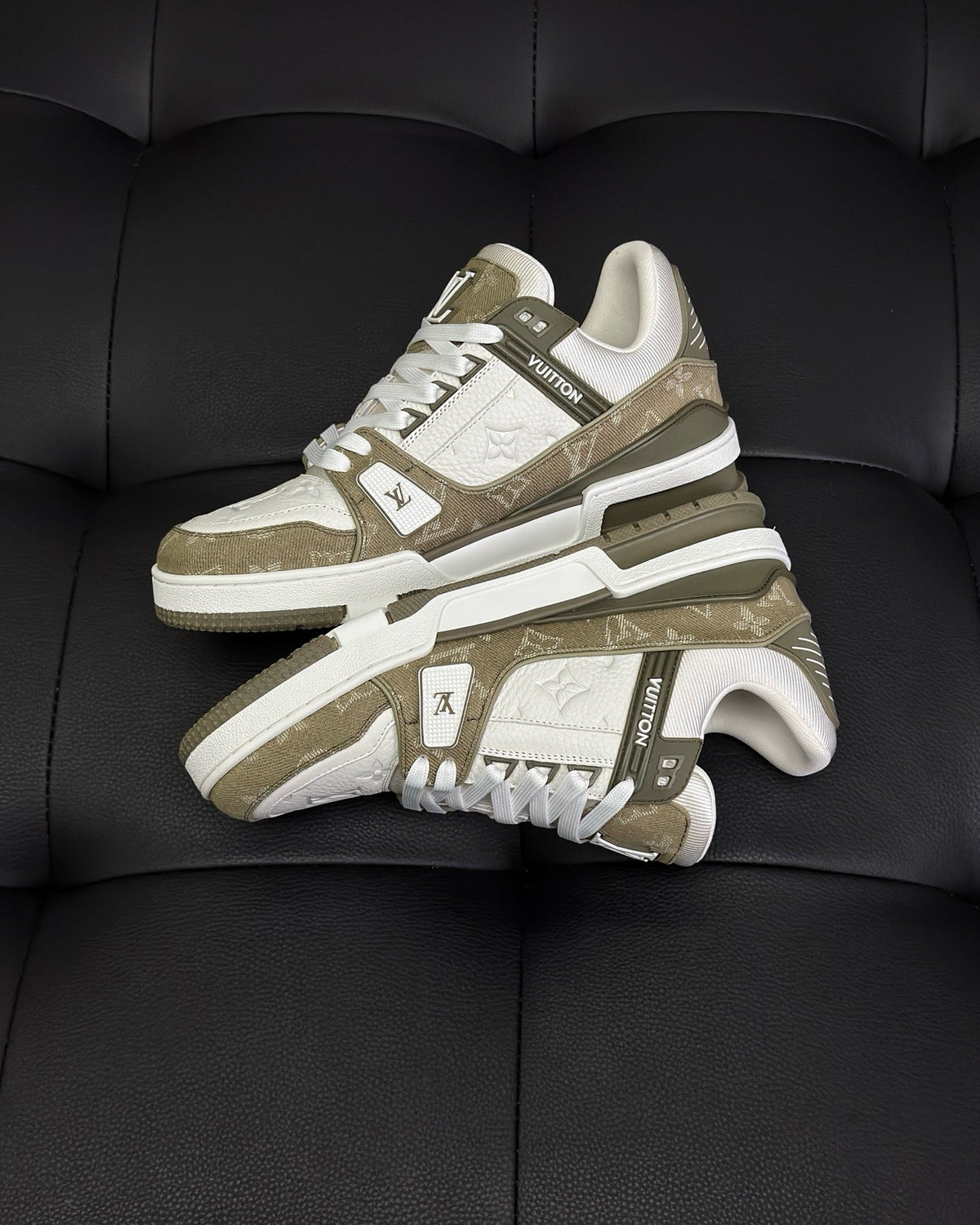 White Leather Monogram Chunky - Men's