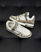 White Leather Monogram Chunky - Men's